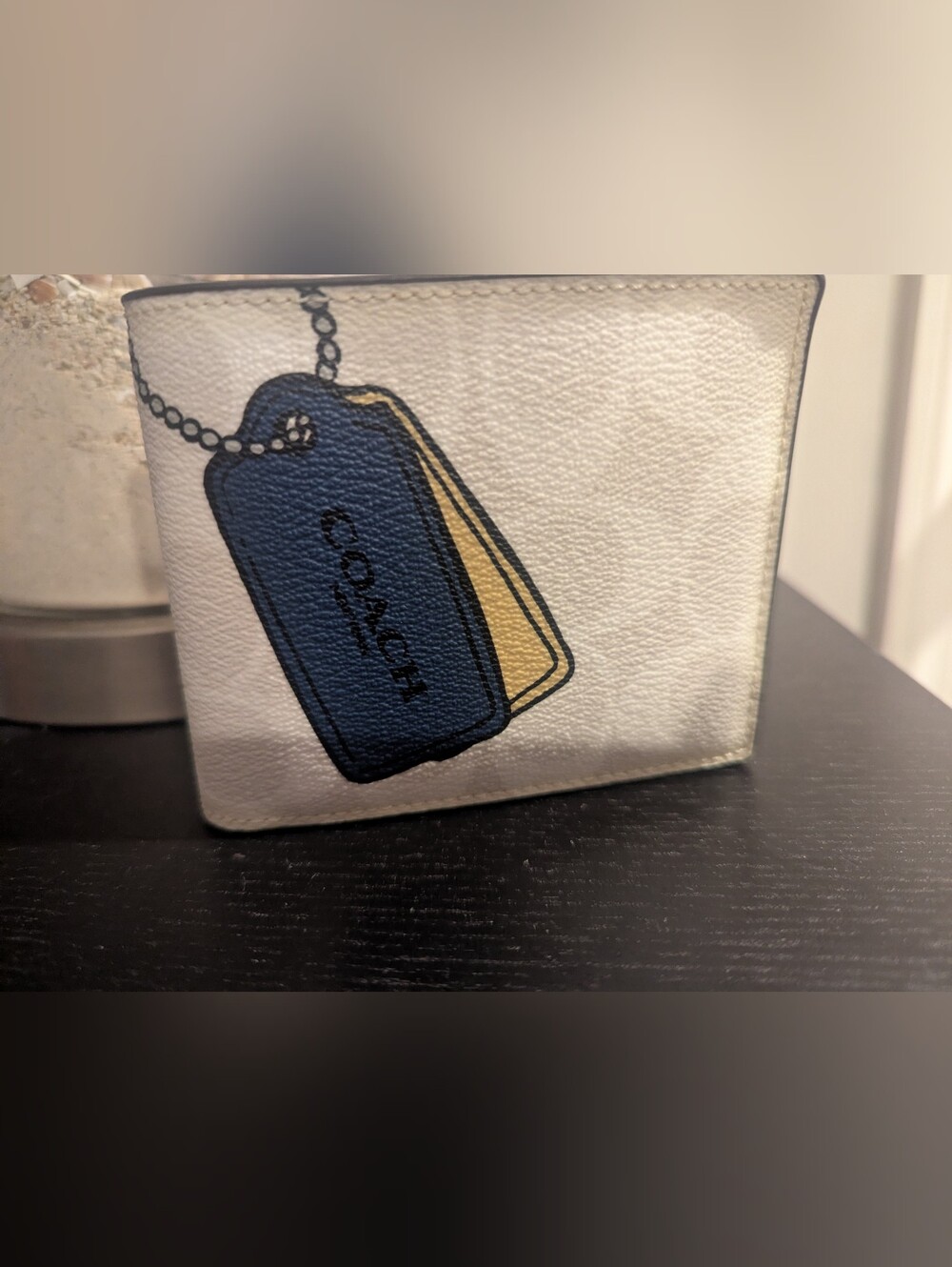 COACH 3-In-1 Wallet Signature Canvas Trompe L'oeil Print Chalk